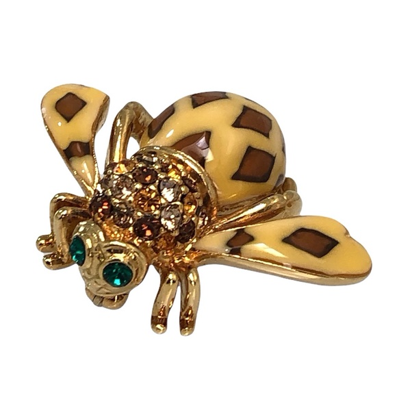 JOAN OF THE JUNGLE JOAN RIVERS CREAM ENAMEL BROOCH - Picture 7 of 16